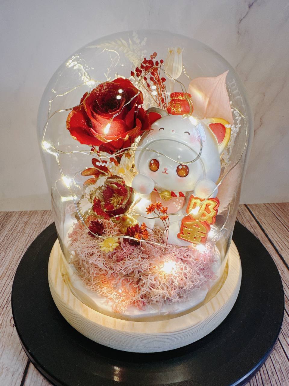 招財貓風水好運開幕永生花禮