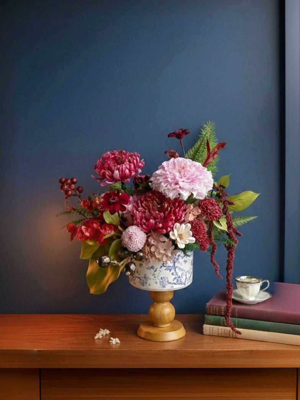 青花瓷大理花桌花/開幕花禮/升遷花禮/祝賀花禮