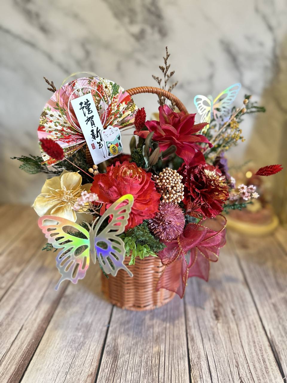 招財福蝶．新年盛宴 新春幸福花籃