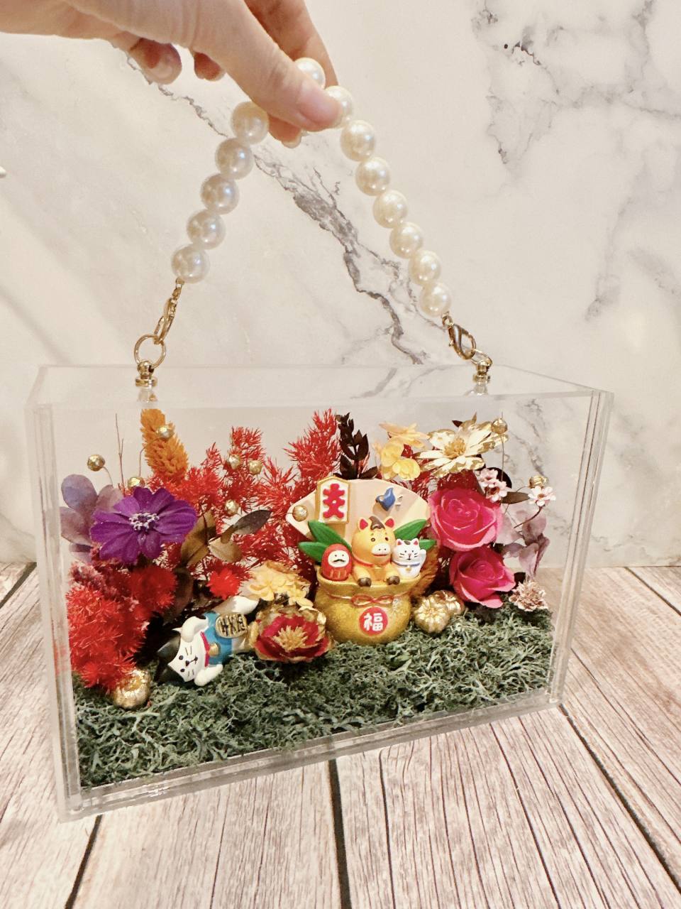 萬兩閒情 福運馬上來招財透明花盒