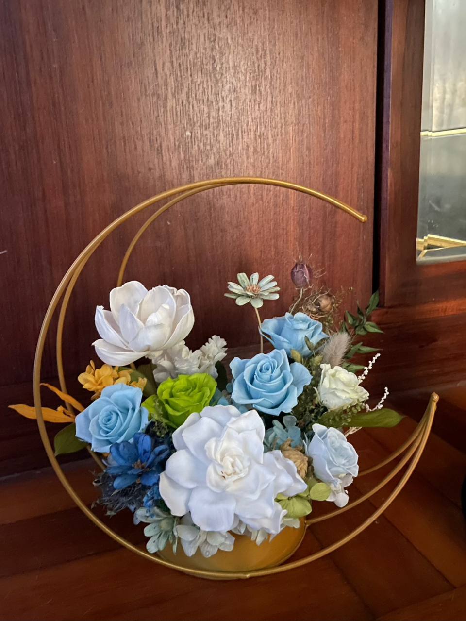 【永生花禮】藍綠色系列永生桌花/開幕花禮/升遷花禮/祝賀花禮+花訴花藝工坊