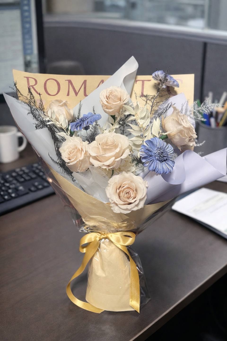 最新奶茶/流沙玫瑰花束-實拍圖片