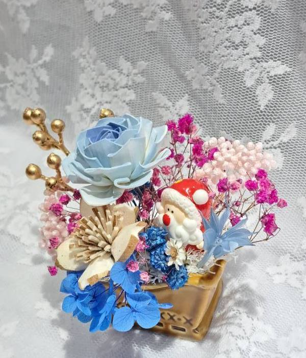 聖誕雪橇+聖誕老公公仔-永生不凋小桌花_16photo