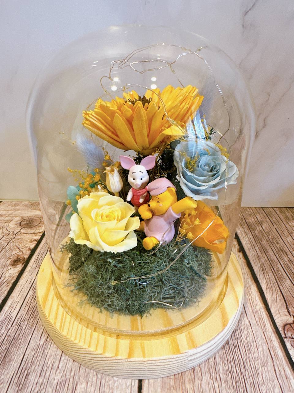 客製化公仔小夜燈 凱蒂貓/維尼送花/夏威夷凱蒂貓/庫洛米+花痴了咪花藝工作室