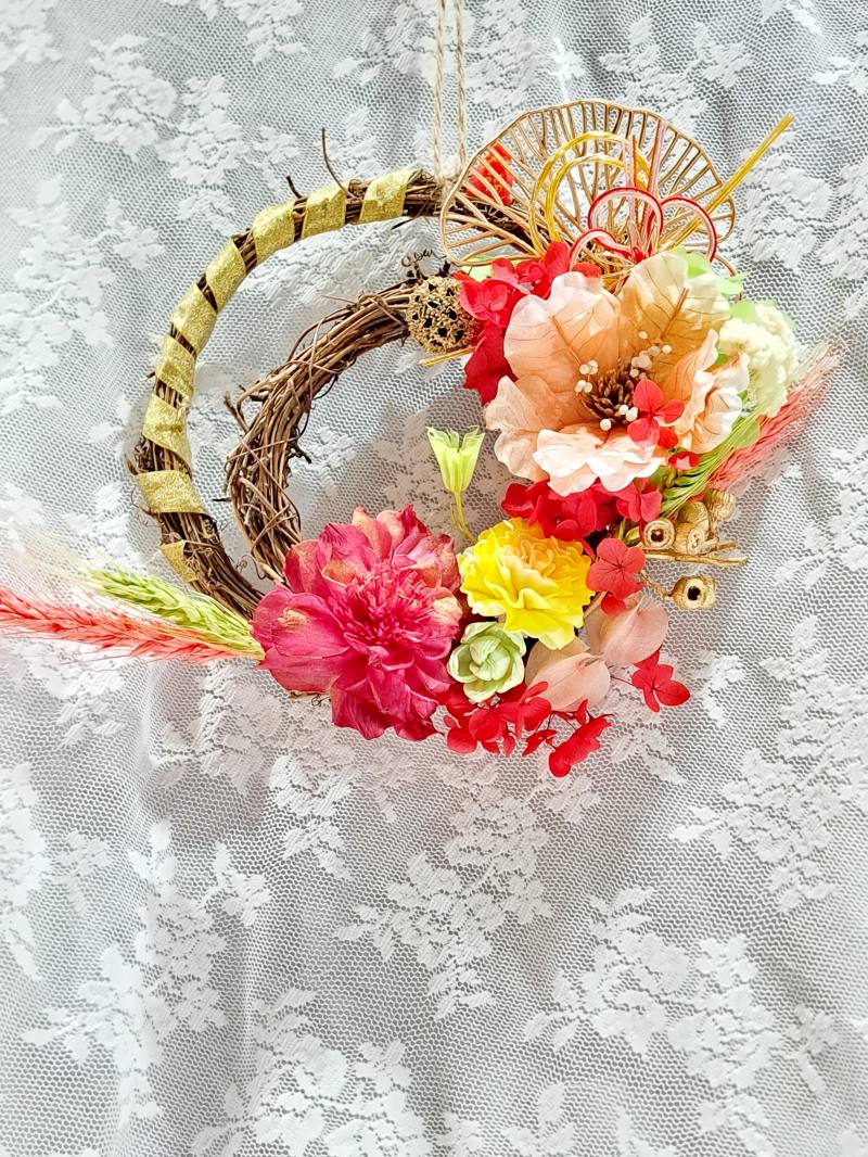 中式木製雙藤圈注連繩