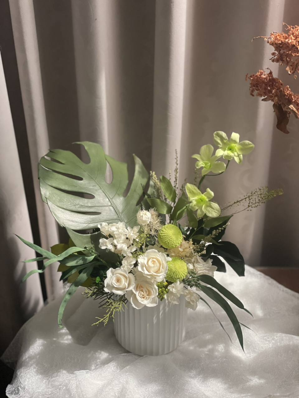 【永生花禮】微光葉語永生龜背葉花禮/開幕花禮/升遷花禮/祝賀花禮#A-827 圖片