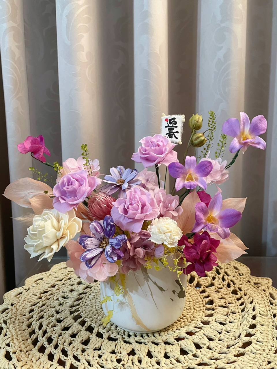石斛蘭永生桌花/開幕花禮/升遷花禮/祝賀花禮/喬遷花禮+花訴花藝工坊