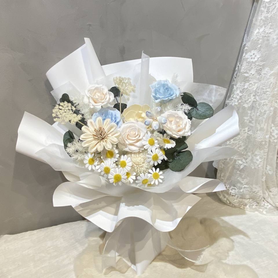 晴空小雛菊 永生花束