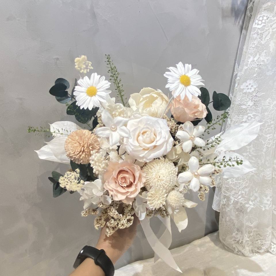 小清新 永生花捧花