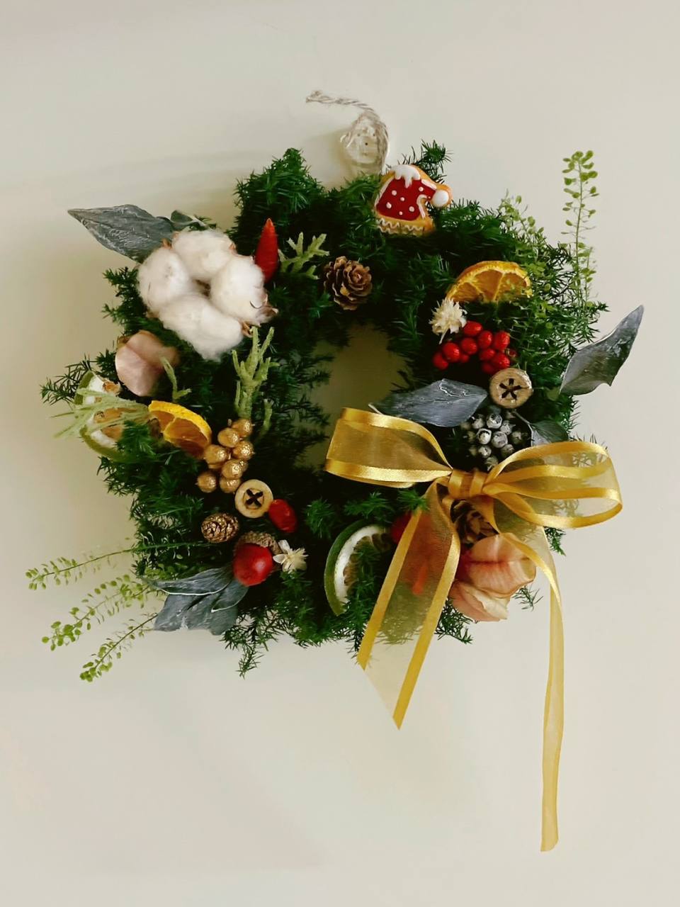 聖誕裝飾花圈-蝴蝶結聖誕圈+花訴花藝工坊