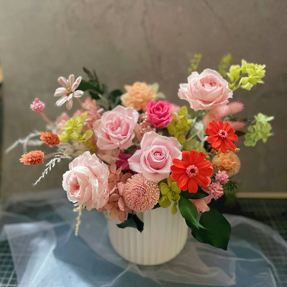 粉色呢喃永生花/開幕花禮/升遷花禮/謝師花禮