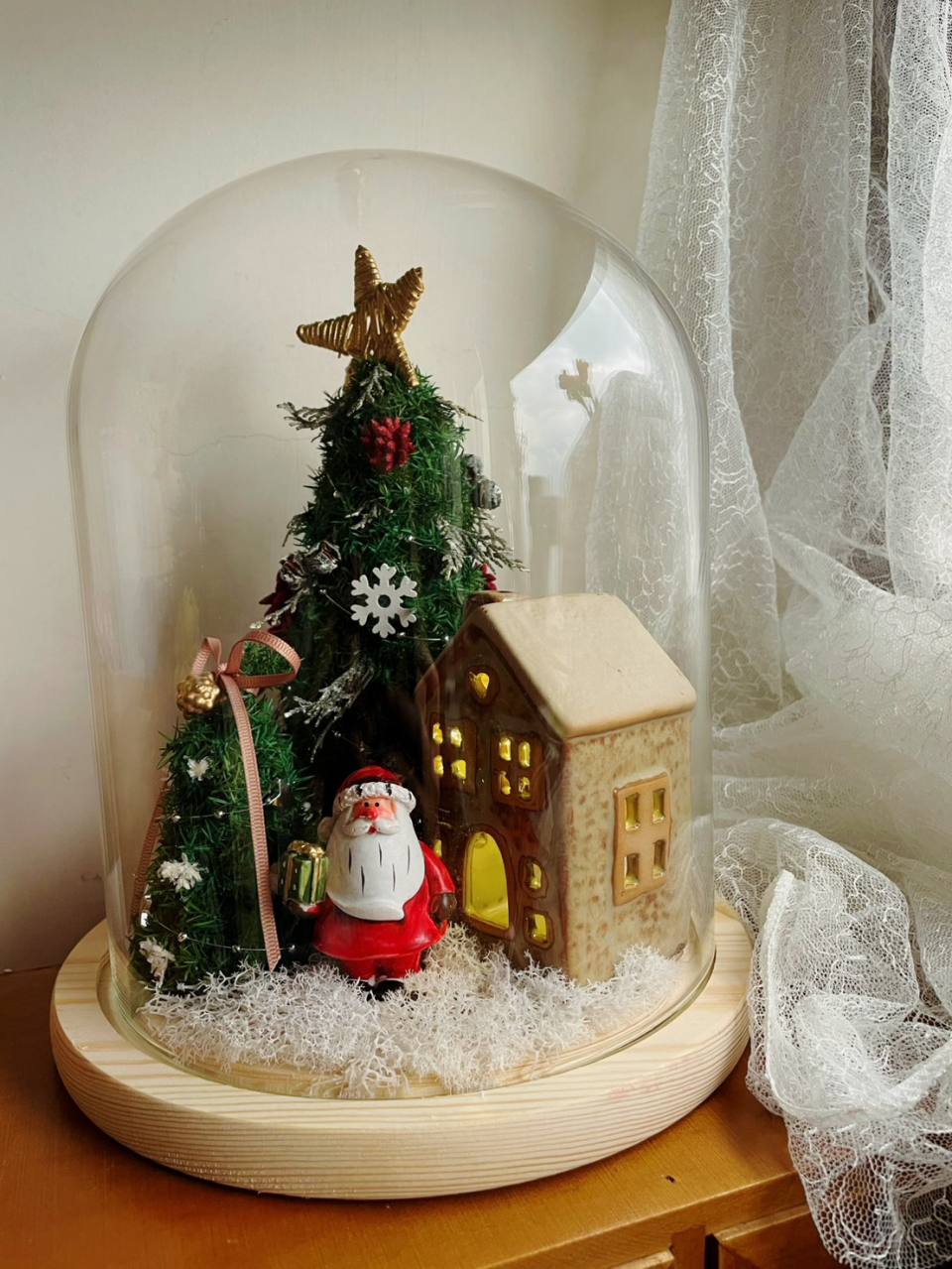 聖誕小鎮永生花盅