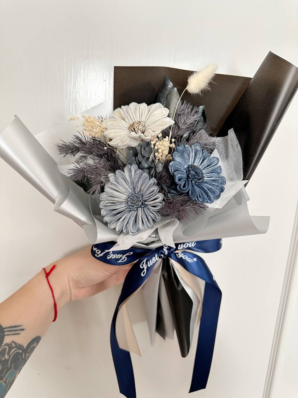 畢業花束 藍灰色風格花束+花痴了咪花藝工作室