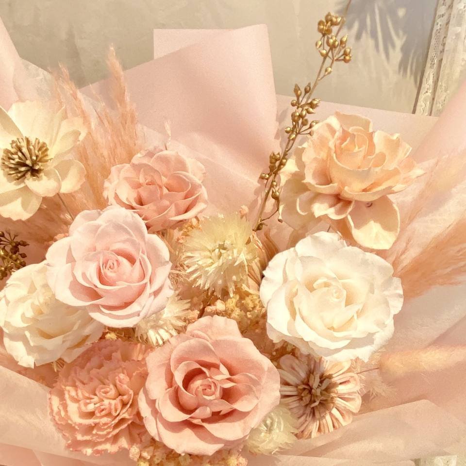 永生花花束 粉色 可客製色系